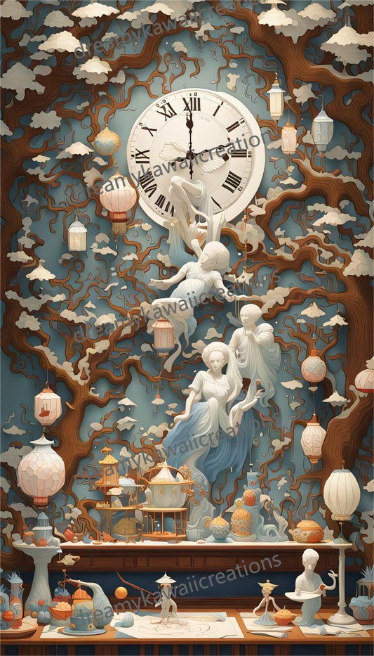 arte gotico giapponese-arredi-paesaggi colorati surreali, sognanti