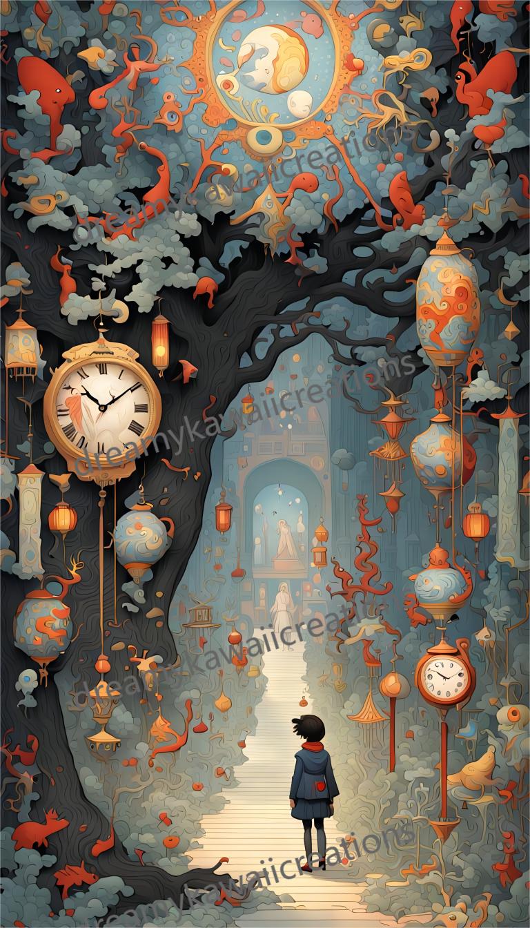 arte gotico giapponese-arredi-paesaggi colorati surreali, sognanti