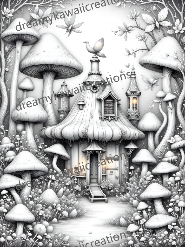 fairy mushroom houses- enchanted forest