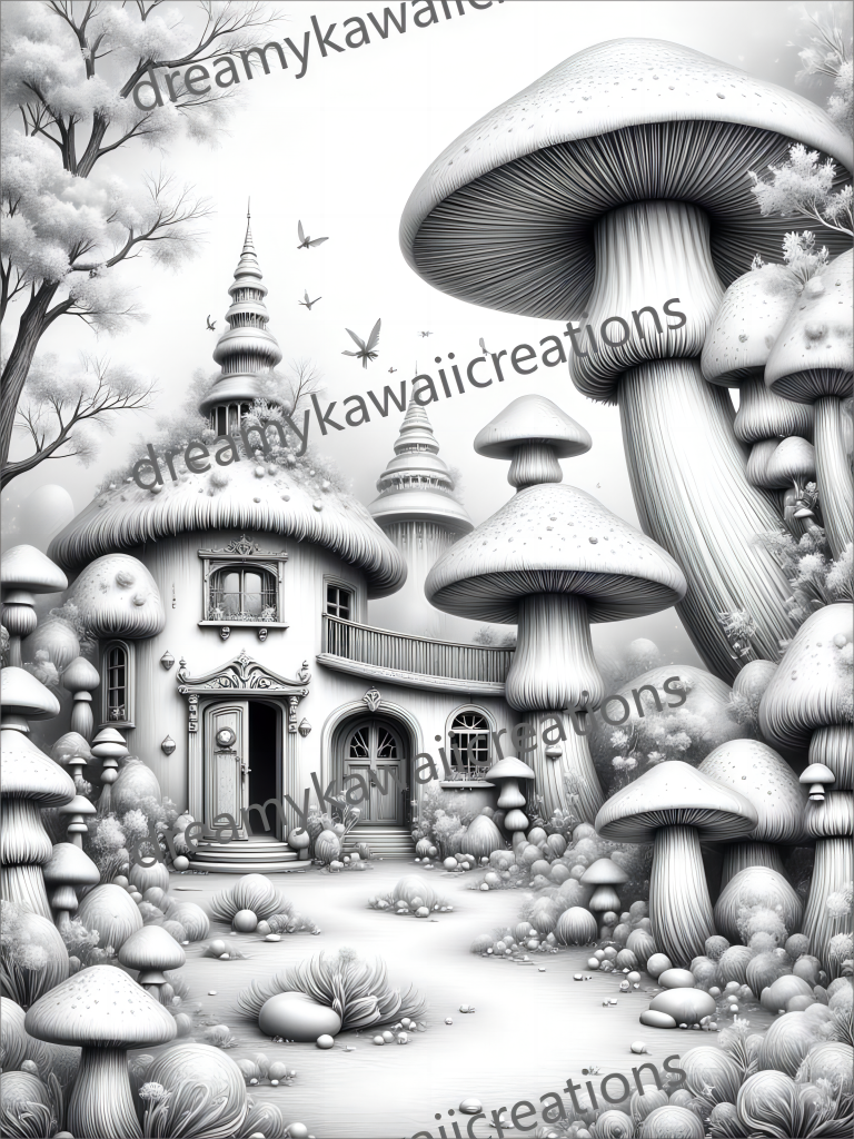 fairy mushroom houses- enchanted forest