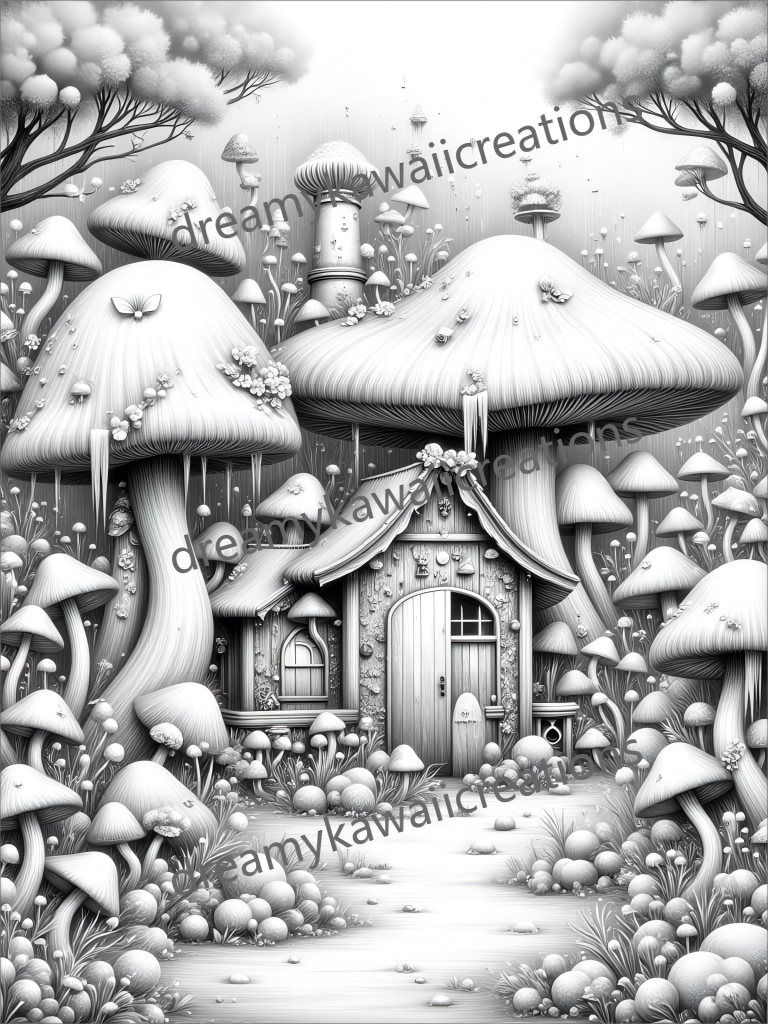 fairy mushroom houses- enchanted forest