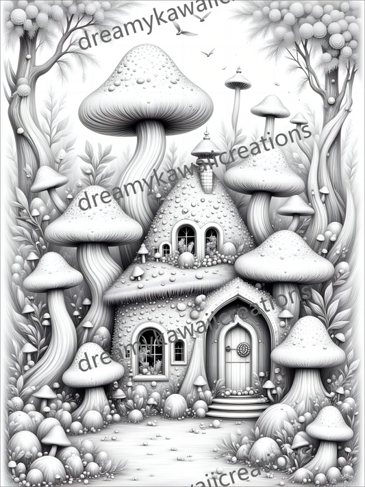 fairy mushroom houses- enchanted forest