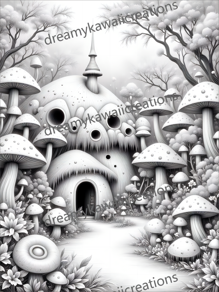 fairy mushroom houses- enchanted forest