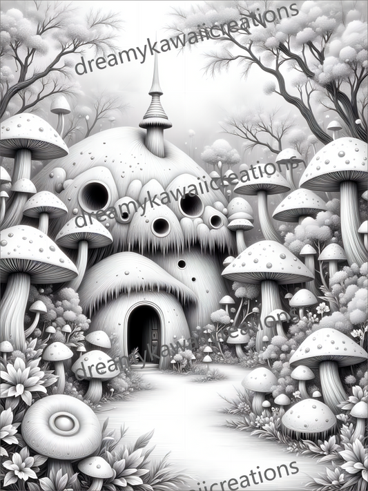 fairy mushroom houses- enchanted forest